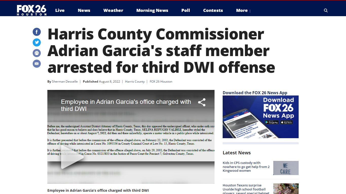 Harris County Commissioner Adrian Garcia's staff member arrested for ...